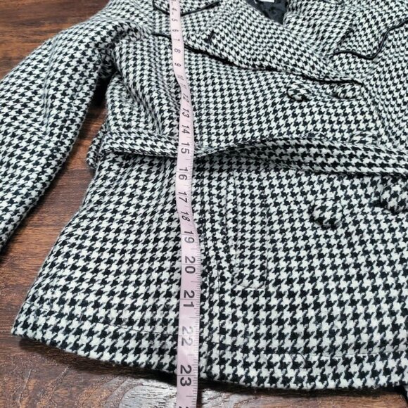 Beverly Hills Polo Club Houndstooth Belted Peacoat Jacket Women's Size Small - Picture 10 of 10